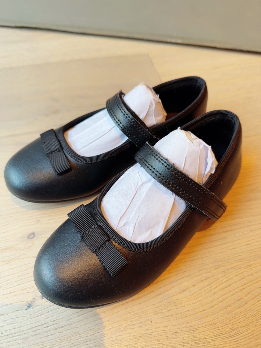 Girls Black Mary Jane School Shoes with Bow